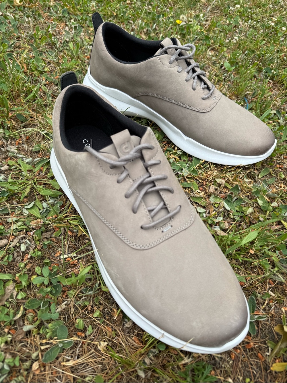 Men's Casual Suede Lace-Up Sneakers - Taupe - Picture 3 of 8
